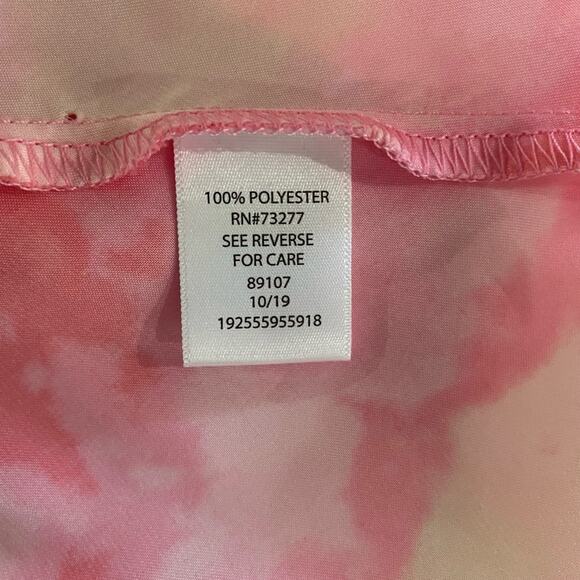 Candies Asymmetric Slip Skirt Pop Tie Dye Womens Large Pink New Midi Barbie - Picture 5 of 6